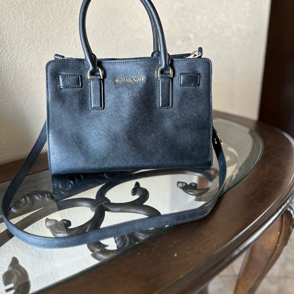 Michael Kors Black Satchel with Structured Design